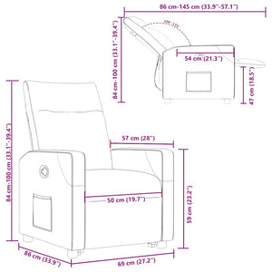 vidaXL Recliner with Lift Function Blue Fabric