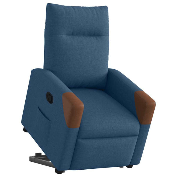 vidaXL Recliner with Lift Function Blue Fabric