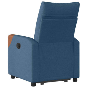 vidaXL Electric Recliner with Lift-Up Function Blue Fabric