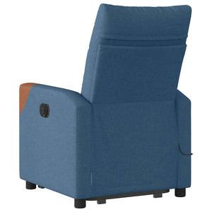vidaXL Electric Massage Recliner with Lift Function Blue Fabric