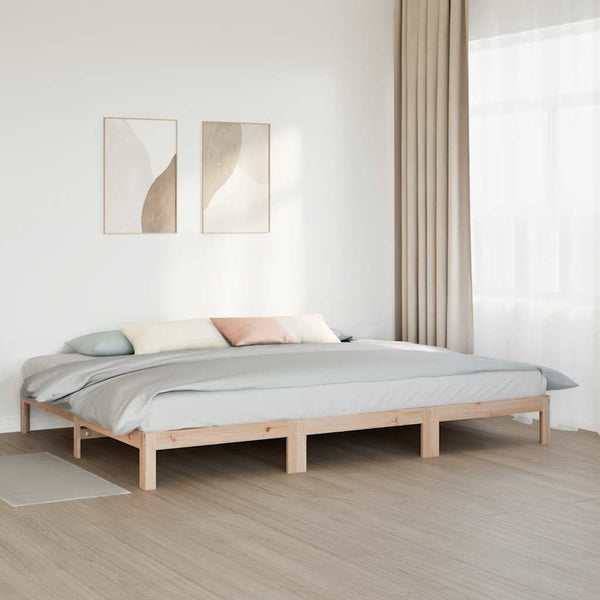 vidaXL Family Bed Frame without Mattress 240x200 cm Solid Pine