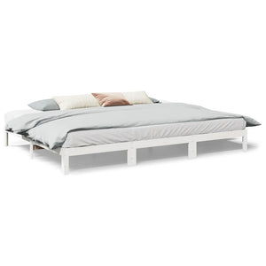 vidaXL Family Bed Frame without Mattress White 240x200 cm Solid Pine Wood