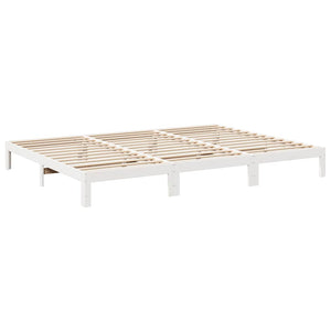 vidaXL Family Bed Frame without Mattress White 240x200 cm Solid Pine Wood