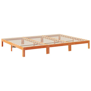 vidaXL Family Bed Frame without Mattress Waxed Brown 240x200 cm Solid Wood