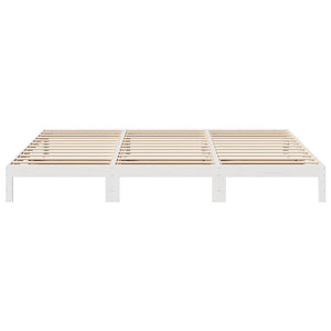 vidaXL Family Bed Frame without Mattress White 270x200 cm Solid Pine Wood