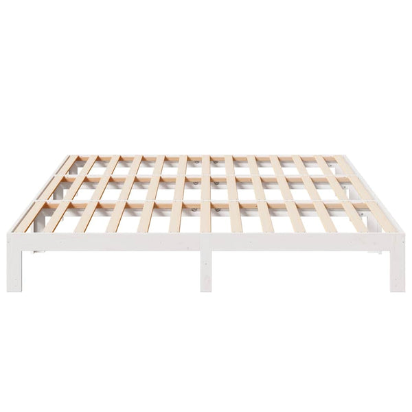vidaXL Family Bed Frame without Mattress White 270x200 cm Solid Pine Wood