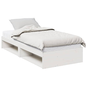 vidaXL Day Bed with Mattress White 100x200 cm Solid Pine Wood