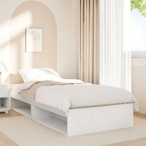 vidaXL Day Bed with Mattress White 100x200 cm Solid Pine Wood