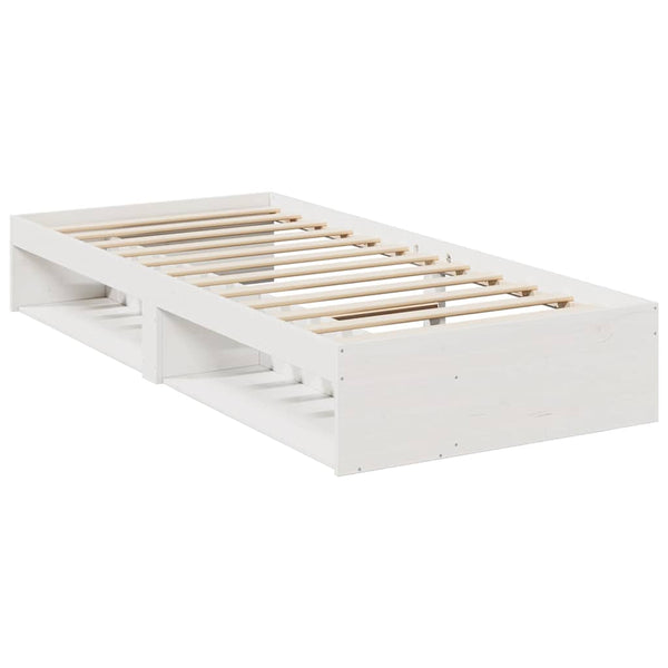 vidaXL Day Bed with Mattress White 100x200 cm Solid Pine Wood