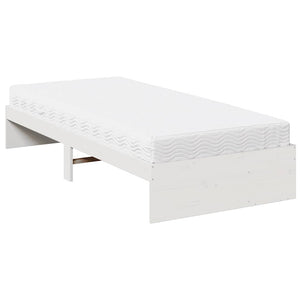 vidaXL Day Bed with Mattress White 90x190 cm Solid Pine Wood