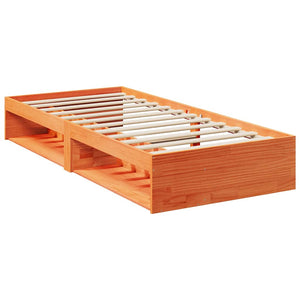 vidaXL Day Bed with Mattress Waxed Brown 90x190 cm Solid Pine Wood