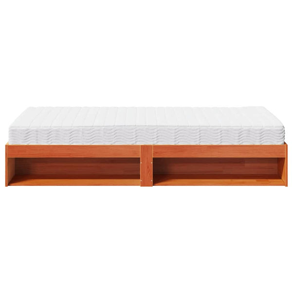 vidaXL Day Bed with Mattress Waxed Brown 90x190 cm Solid Pine Wood