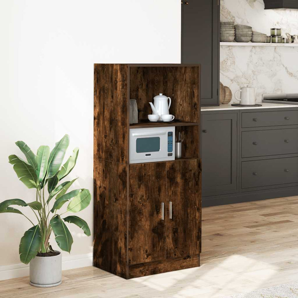 vidaXL Kitchen Cabinet Smoked Oak 57x41.5x131.5 cm Engineered Wood