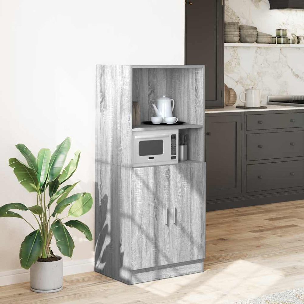 vidaXL Kitchen Cabinet Sonoma Grey 57x41.5x131.5 cm Engineered Wood