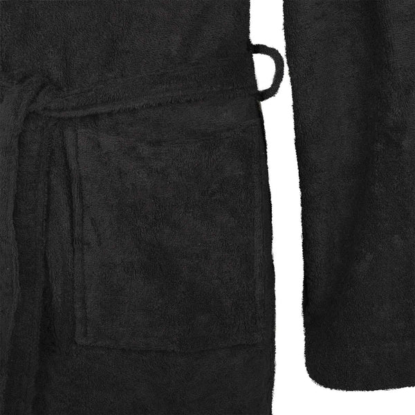 Schwarzer Baumwoll-Bademantel KINN M