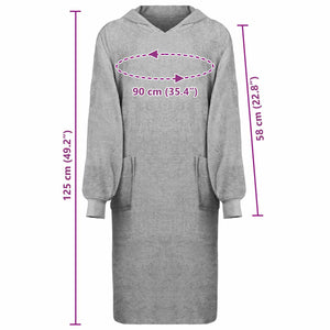 Decken-Hoodie Grau XL Baumwolle