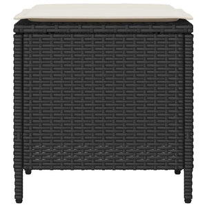 4-tlg. Garten-Sofagarnitur mit Kissen Schwarz Poly Rattan