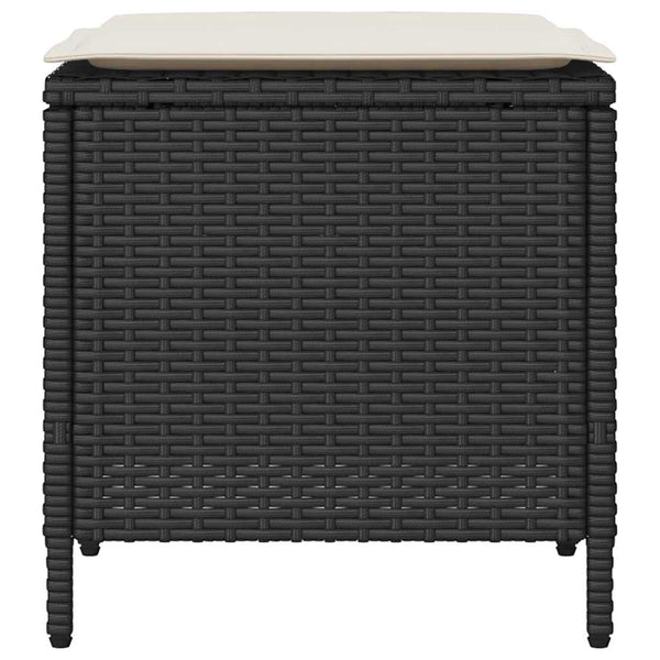 4-tlg. Garten-Sofagarnitur mit Kissen Schwarz Poly Rattan