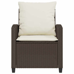 vidaXL 4-Piece Garden Sofa Set with Cushions Brown Poly Rattan