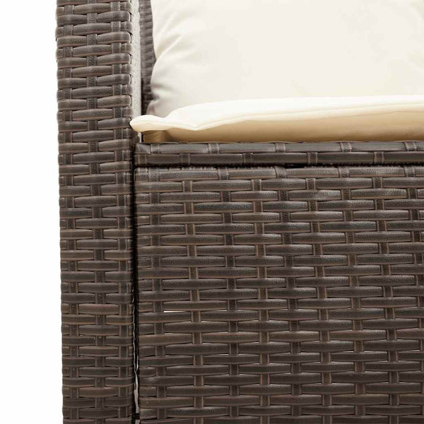 vidaXL 4-Piece Garden Sofa Set with Cushions Brown Poly Rattan