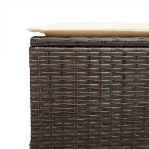 vidaXL 4-Piece Garden Sofa Set with Cushions Brown Poly Rattan