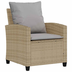 vidaXL 4-piece Garden Sofa Set with Cushions Beige Poly Rattan