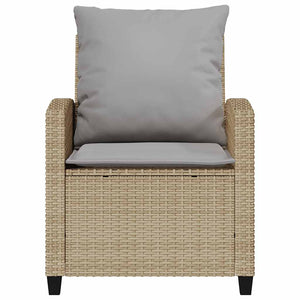 vidaXL 4-piece Garden Sofa Set with Cushions Beige Poly Rattan