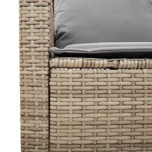 vidaXL 4-piece Garden Sofa Set with Cushions Beige Poly Rattan