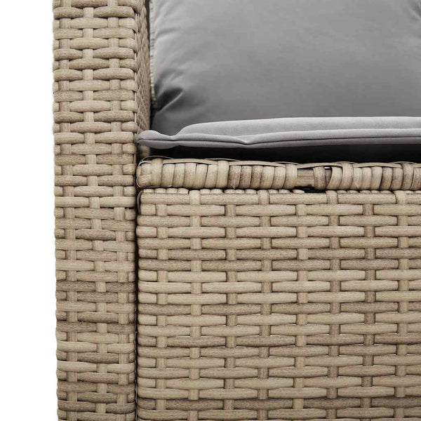 vidaXL 4-piece Garden Sofa Set with Cushions Beige Poly Rattan