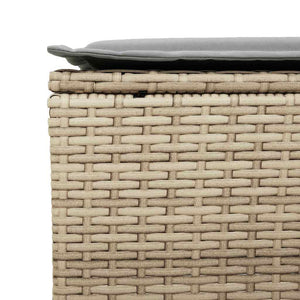 vidaXL 4-piece Garden Sofa Set with Cushions Beige Poly Rattan