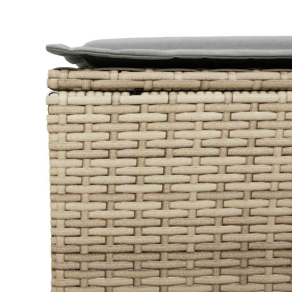 vidaXL 4-piece Garden Sofa Set with Cushions Beige Poly Rattan