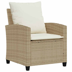 vidaXL 4-piece Garden Sofa Set with Cushions Beige Poly Rattan