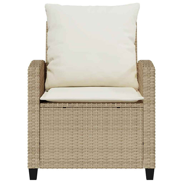 vidaXL 4-piece Garden Sofa Set with Cushions Beige Poly Rattan