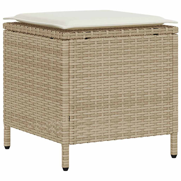 vidaXL 4-piece Garden Sofa Set with Cushions Beige Poly Rattan