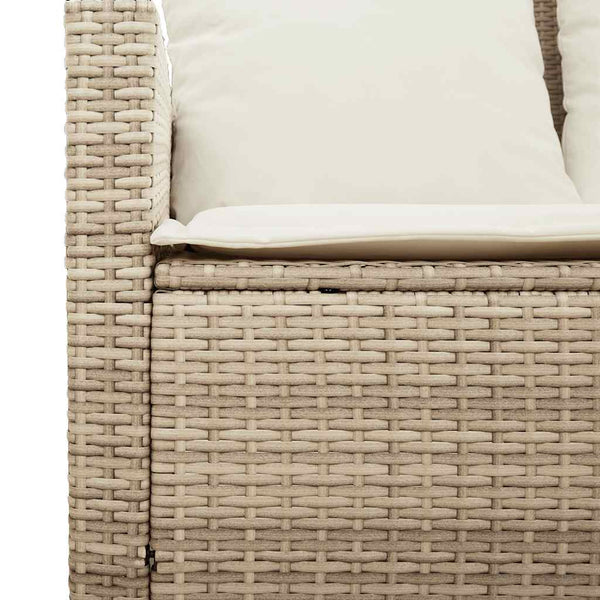 vidaXL 4-piece Garden Sofa Set with Cushions Beige Poly Rattan