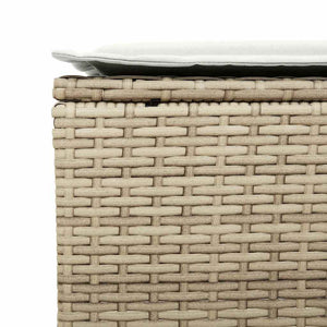 vidaXL 4-piece Garden Sofa Set with Cushions Beige Poly Rattan