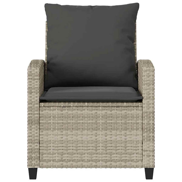 vidaXL 4-Piece Garden Sofa Set with Cushions Light Grey Poly Rattan