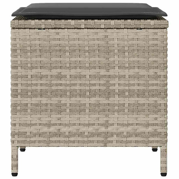 vidaXL 4-Piece Garden Sofa Set with Cushions Light Grey Poly Rattan