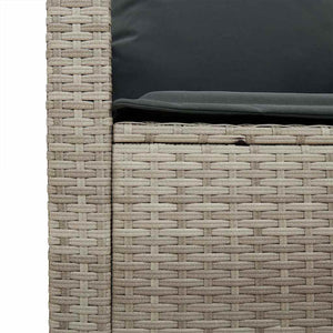 vidaXL 4-Piece Garden Sofa Set with Cushions Light Grey Poly Rattan