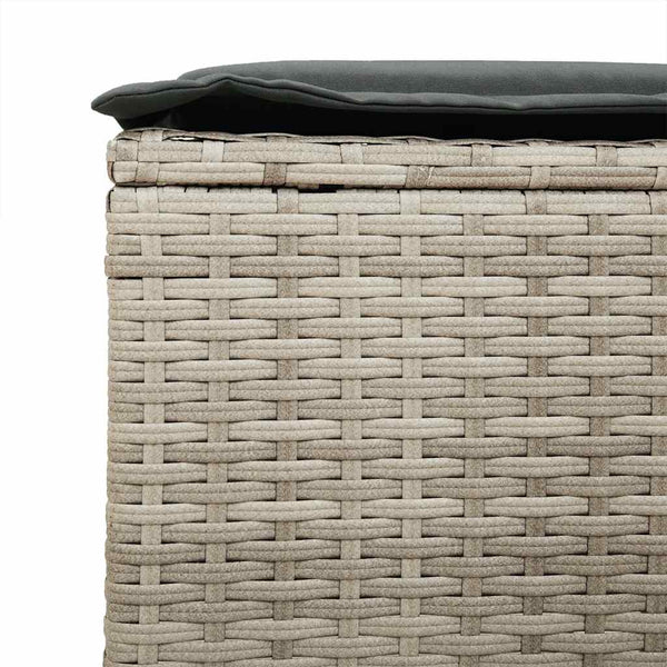 vidaXL 4-Piece Garden Sofa Set with Cushions Light Grey Poly Rattan