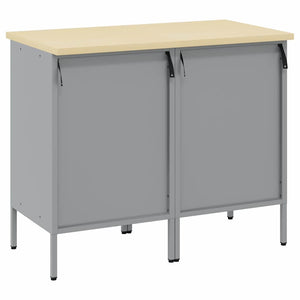 vidaXL Workbench with Drawers 2 pcs Red and Grey 100 x 55 x 85 cm