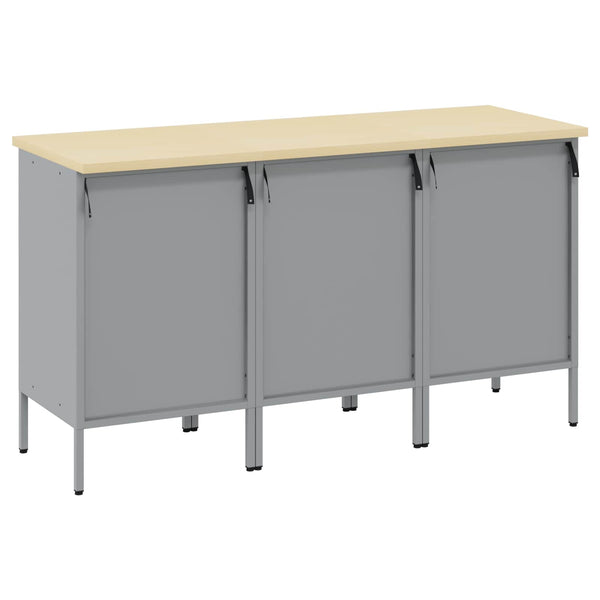 vidaXL Workbench with Drawers 3 pcs Red and Gray 150 x 55 x 85 cm