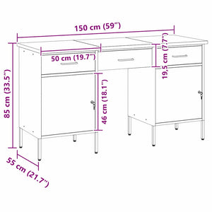 Werkbank Rot mit 3 Schubladen