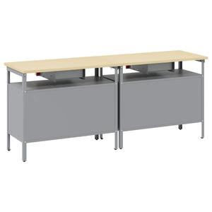 Werkbank Set mit Schubladen, Rot/Grau, 200cm