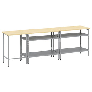 Werkbank Set, 3-teilig, Stahl, Beige/Grau