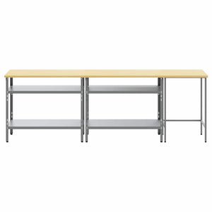 Werkbank Set, 3-teilig, Stahl, Beige/Grau