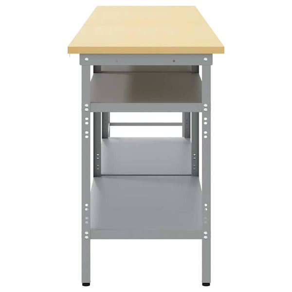 Werkbank Set, 3-teilig, Stahl, Beige/Grau