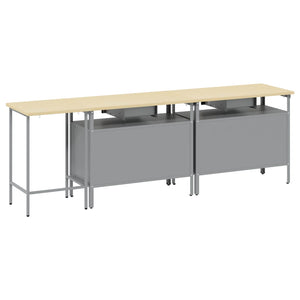 Werkbank Set 3-teilig Stahl Rot Grau