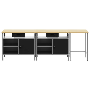 Werkbank Set 3-teilig Stahl Rot Grau