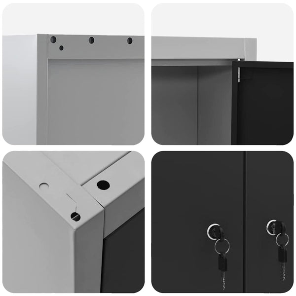 Werkzeugschrank Set, 3-teilig, Schwarz
